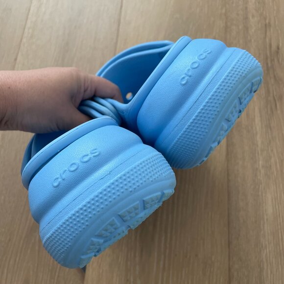 CROCS Shoes Women 7 Classic Platform Clogs Blue 207521 Lightweight Men 5 - Picture 9 of 13